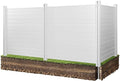 VEVOR Outdoor Privacy Screen, 50in H x 50in W Air Conditioner Fence, 3-Panel Pool Equipment Enclosure, Horizontal PVC Privacy Fence with 27.5 in Ground Stakes, No Dig Trash Can Fence for A/C Units