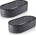 Plant & Plot Galvanized Raised Garden Beds Outdoor // 4×2×1 ft (2-Pack) Planter Raised Beds for Gardening, Vegetables, Flowers // Large Metal Garden Box (Gray) // Patented Tool-Free Design