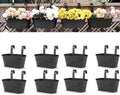 OGIMA 8pcs Hanging Planters Flower Pots, Metal Iron Wall Planter Indoor/Outdoor for Railing Balcony Garden Home Decoration with Detachable Hooks