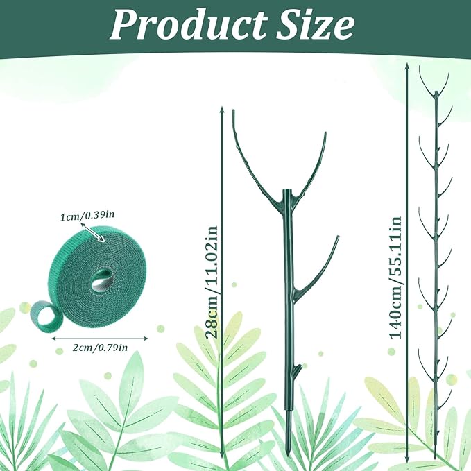 Grevosea 10 Pack Plant Support Stakes, Stackable Monstera Plant Supports for Indoor Outdoor Plants Garden Stakes Trellis for Climbing and Potted Plants Pothos Flowers