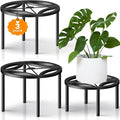 TOSKING 3-Pack Plant Stands - Heavy Duty Low Plant Stand, No Assembly Required Risers for Potted Plants Indoor and Outdoor, Ready to Use(10.24" & 10.24" & 8.66" Diameter)