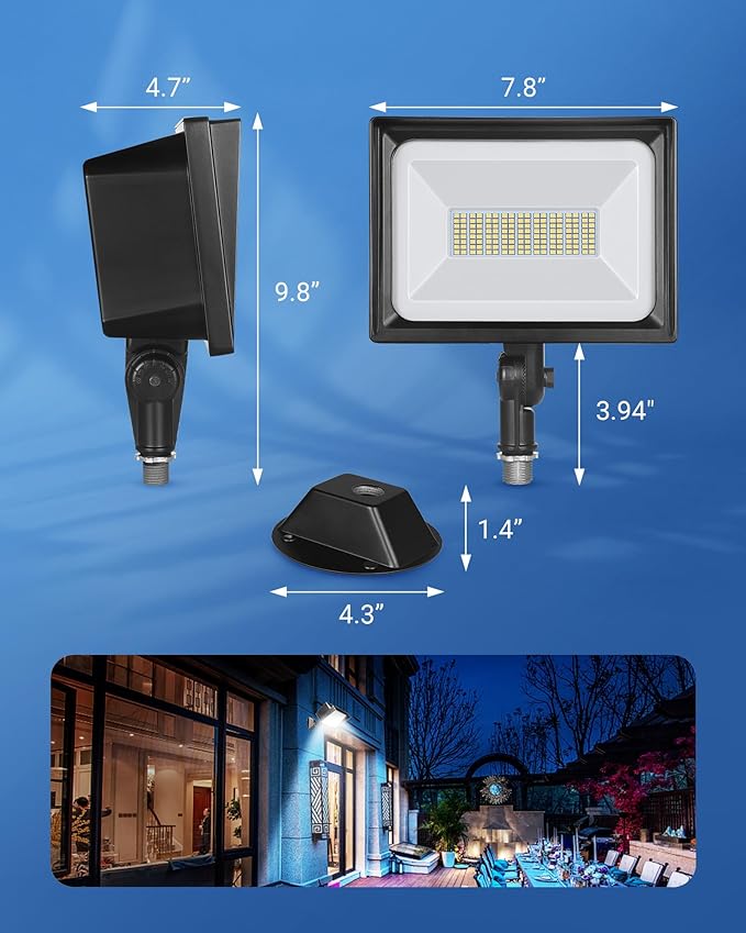 DEWENWILS 2-Pack 65W LED Flood Light Outdoor, 6670 LM Super Bright Security Lights Switch Controlled, IP65 Waterproof, 5000K Flood Lights Outdoor for Yard, Garage, Garden, UL Listed