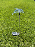 Solar Garden Stake Lights with Color Changing LED or Regular White LED Landscape Path Lights (Set of 2) (Dolphin)