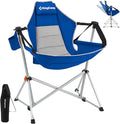 KingCamp Hammock Chair with Footrest – Heavy Duty Swinging Rocking Camping Chairs for Adults up to 400lbs, Folding Portable Oversized Rocker with Cup Holder & Pillow for Outdoor Beach Lawn RV Sports