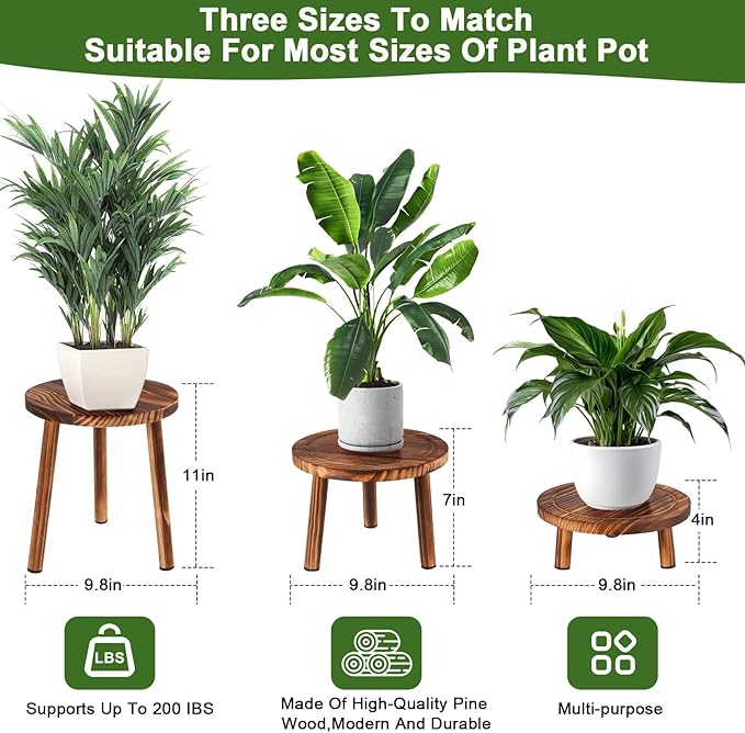 Plant Stand Indoor,3 Pcs Corner Plant Stand,Plant Shelf,Potting Bench,Suitable for Indoor and Outdoor Scenarios Such as Balcony,Living Room,Office,Small Corner Space and Courtyard.