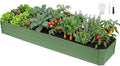 INNO STAGE 8×2×1ft Galvanized Raised Garden Bed Kit, Galvanized Planter Raised Garden Boxes Outdoor, Large Metal Raised Garden Beds for Vegetables, Flowers, Herbs, and Succulents, OliverGreen