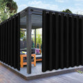 PureFit Outdoor Curtains for Patio Waterproof Weatherproof, UV Resistant Outside Curtains for Gazebo, Front Porch, Pergola, Sun Blocking Privacy Curtain, 120W x 108L inch, 1 Panel, Black