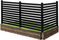 VEVOR 3 Panels Outdoor Privacy Screen, 50 x 48 in Air Conditioner Fence with 27.6 in Ground Stakes, Pool Equipment Enclosure, Vinyl Privacy Fence, Ideal for Trash Can and A/C Units, Black