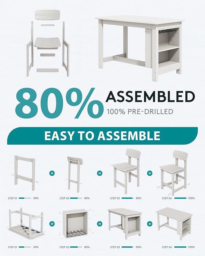 SERWALL 10-Piece HDPE Counter Height Dining Table Sets with Storage and Wine Rack, 2 Rectangular Bar Table with Bar Stools Set of 8 for Garden, Backyard, Kitchen, White