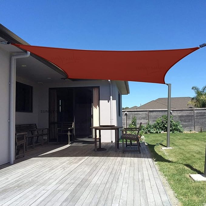 SUNNY GUARD Custom Size 19'x19' Rectangle Terra Red UV Block Sunshade for Backyard Yard Deck Patio Garden Outdoor Activities and Facility(Customized)