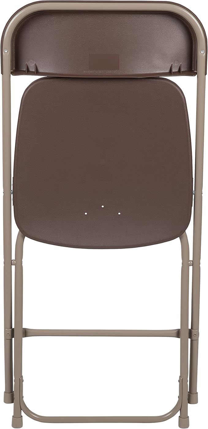 Flash Furniture Hercules Series Plastic Folding Chair - Brown - 4 Pack 650LB Weight Capacity Comfortable Event Chair-Lightweight Folding Chair