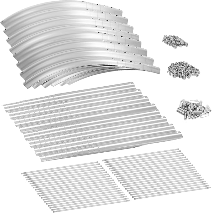 Land Guard 8×2×2ft Galvanized Raised Garden Bed Kit, Raised Garden Boxes Outdoor, Oval Metal Raised Garden Beds for Vegetables, Silver