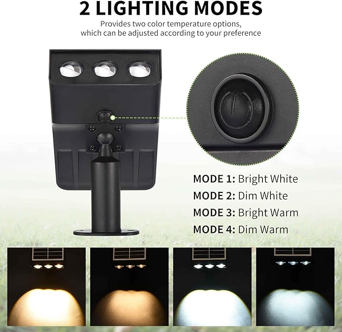 Solar Spot Lights Outdoor, Solar Landscape Spotlights Waterproof Adjustable Light House Lights Spot Light for Yard (4)