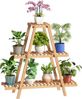 BMOSU Plant Stand Bamboo for Indoor Outdoor Tiered Plant Shelf 8 Potted Flower Holder Ladder Rack Garden Balcony Living Room Patio(3 Tier Natural)