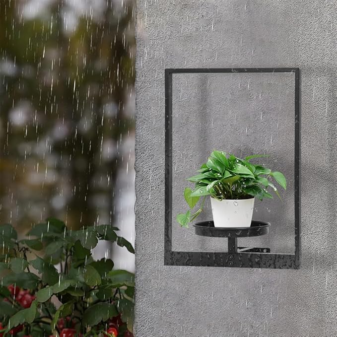 Wall Planters for Indoor Plants, Window Plant Shelves Set of 3, Wall Plant Stand to Hold Large Pots - Premium Metal Hanging Plant Holder for Indoor Outdoor Decor