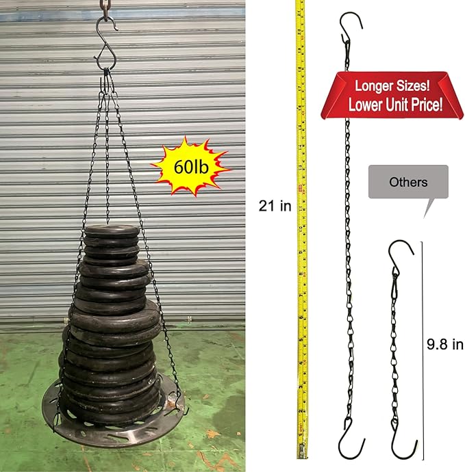 Chain for Hanging Plants, Adjustable Hanging Chain with Hooks, 21 Inch, Black – 10 Pack Heavy Duty for Hanging Bird Feeders,Grow Lights, Potted Plants, Neon Sign, Christmas Wrea