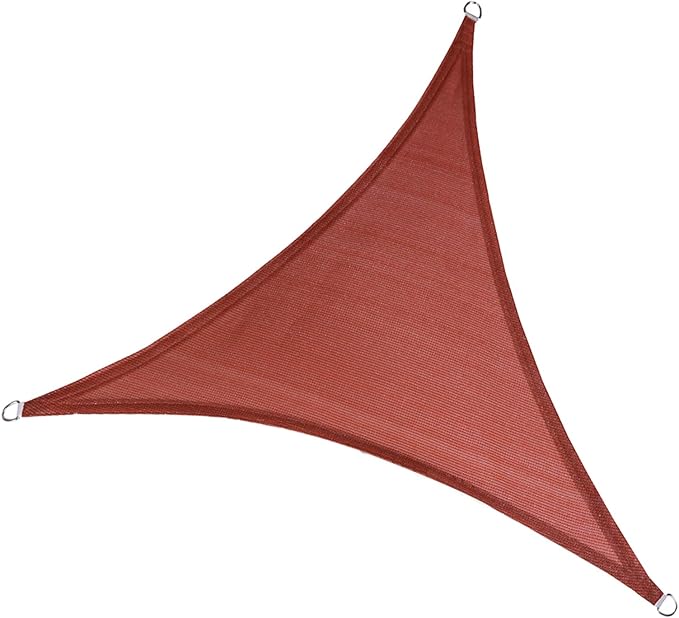 LOVE STORY 10' x 10' x 10' Triangle Terra Red Sun Shade Sail Canopy UV Block for Outdoor Patio Garden Backyard