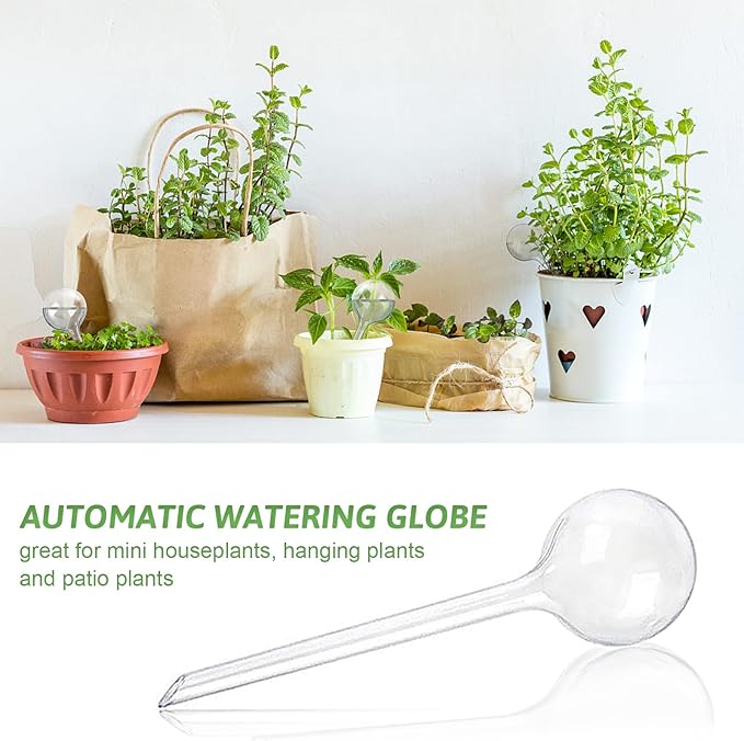 8 Pcs Clear Plant Watering Globes,Plastic Self Watering Bulbs Ball,Garden Water Device for Plant Indoor Outdoor(Small)