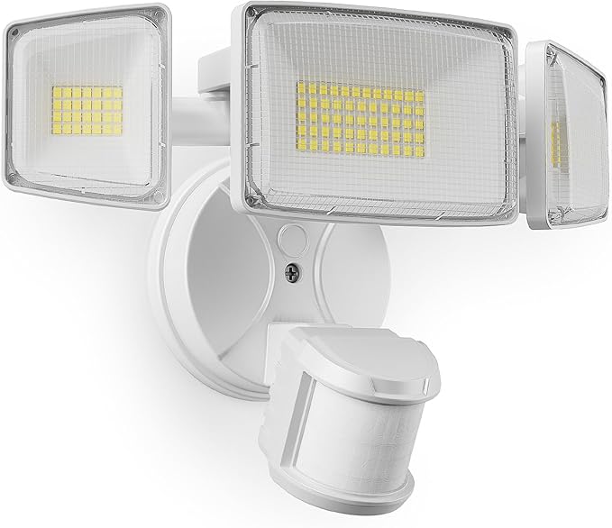 Onforu 100W LED Motion Sensor Outdoor Lights, Dusk to Dawn Flood Light Outdoor Motion Sensor, Hardwired Security Lights Floodlights Outside 11000LM 6500K Daylight IP65 Waterproof (White)