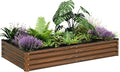 SnugNiture Galvanized Raised Garden Bed 6x3x1FT Outdoor Large Metal Planter Box Steel Kit for Planting Vegetables, Flowers