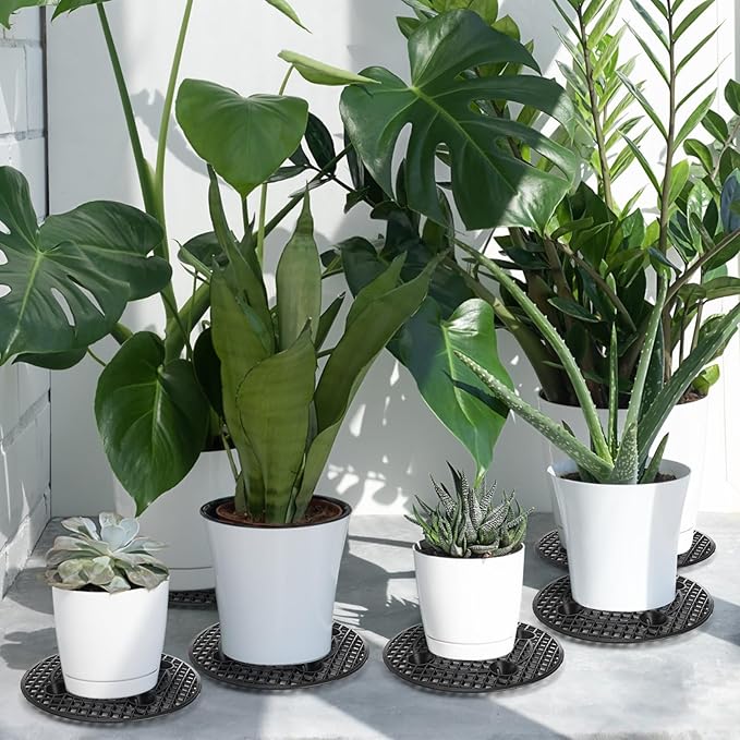 15 PCS Plant Level Pot Elevator, 12 inch Plastic Potted Plant Stands, Large Patio Planter Riser Holder, Deck Floor Protector to Prevent Rot Damage, Plant Trivet for Indoor Outdoor Garden