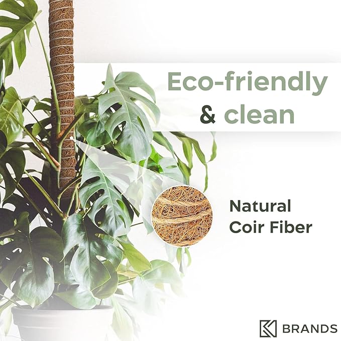 4 Pack 48'' Bendable Moss Pole Monstera Plant Support for Climbing Indoor Plants - Stakes for Potted Climbers - Tall Sticks Indoor Trellis for Houseplants - Accessories for Monstera Pot