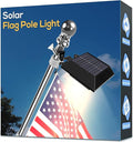 Solar Flag Pole Light, Bright Warm White 3000k Flagpole Light Upgrade Solar Powered for 5ft 6ft Flag Pole, Outdoor Dusk to Dawn Led Solar Lights, Outside House Garden Yard American Flags Decor,Black