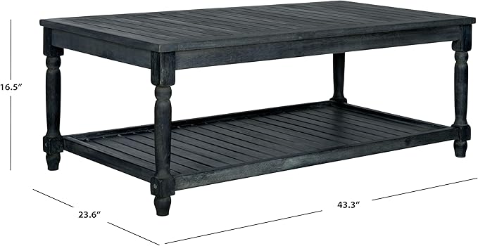 Safavieh Outdoor Collection Oakley Dark Slate Grey Coffee Table