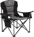ALPHA CAMP Heavy Duty Camping Chair 500LBS Capacity, Oversized Folding Chair for Heavy People, Padded Portable Outdoor Chair with Cooler Bag & Cup Holder for Camping, Fishing, Beach