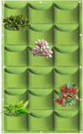 LITLANDSTAR Hanging Planter, 18 Pocket Vertical Wall Mounted Grow Bag, Modern Indoor Green Rectangular Planting Bag