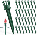 200-Pack Plastic Light Stakes, 5.5 Inch Christmas Yard Stakes for C7 C9 Christmas Lights Outdoor, Universal Light Stakes for Outdoor Holiday Lights, Green