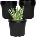 GREANER Plant Nursery Pots, 10 Inch Round Sturdy Garden Pots for Outdoor Indoor Plants, Plastic Black Seed Starting Container for Succulents, Seedlings(10PCS)