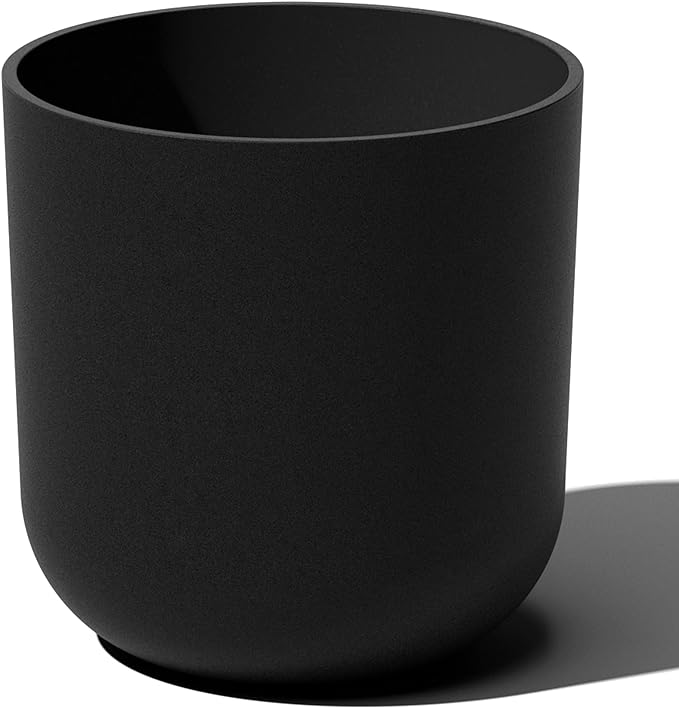 Veradek Round Black Plastic Planter Pots for Indoor/Outdoor Garden Use, with Drainage Holes, Suitable for Small to Large Succulent Plants, Flowers, Modern Interior Plants