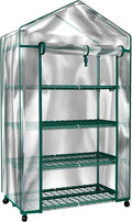 4 Tier Mini Greenhouse - Portable Greenhouse with Locking Wheels and PVC Cover for Indoor or Outdoor - 27 x 19 x 63-Inch Green House by Pure Garden
