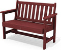 SERWALL Outdoor Bench, HDPE Outdoor Benches Weatherproof, 2-Person Garden Bench with 660 lbs Weight Capacity, Patio Benches for Outdoors, Garden, Porch, Backyard and Park, Red