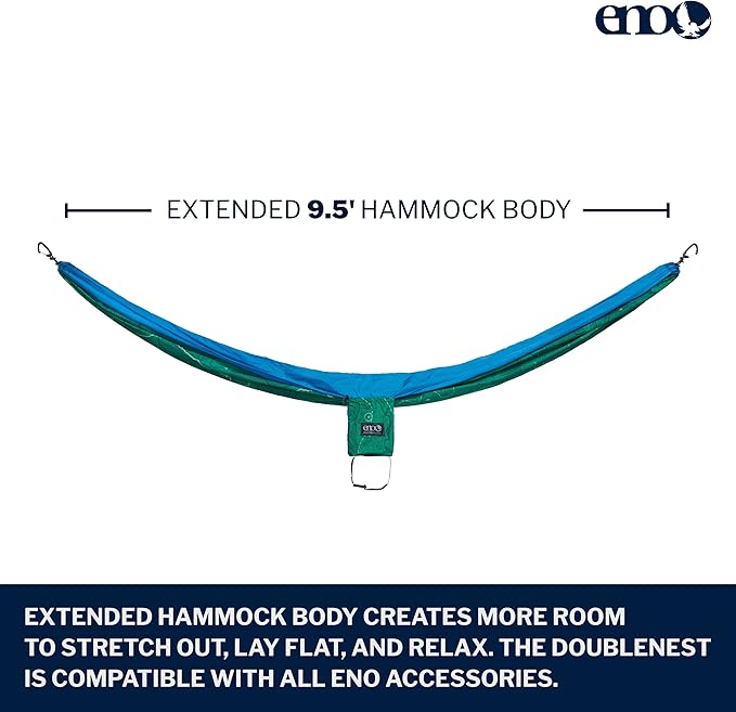 ENO, Eagles Nest Outfitters DoubleNest Lightweight Camping Hammock, 1 to 2 Person, Special Edition Colors, ATC