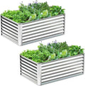 4x2x2FT Galvanized Raised Garden Bed,Galvanized Planter Boxes Outdoor, Large Metal Raised Garden Beds for Vegetables-Silver
