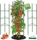 3 Pack Tomato Cages, 51.2in Tomato Plant Support Stakes Heavy-Duty, Garden Tomato Cages & Trellis for Climbing Vegetables, Tomatoes, Peppers, and Potted Plants(3)