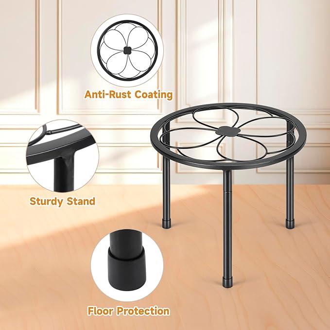 5 Pack Metal Plant Stand, Iron Plant Stands for Indoor and Outdoor, Flower Pot Stands for Multiple Plant, Black Potted Plant Holder for Garden Home