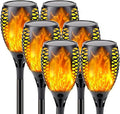 Upgraded Solar Lights Outdoor, 6 Pack Flickering Flame Solar Torch Lights with Super Larger Size for Outdoor Decor, Solar Garden Lights Waterproof Solar Flame Outdoor Lights for Patio Yard Pathway