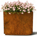 Decoroca Corten Steel Planter - Rectangular Metal Planter for Outdoor/Indoor - Rust-Resistant Large Décor for Patio&Garden - US-Design Naturally Rusting(Plants, Trees, Succulents)
