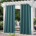 NICETOWN Indoor & Outdoor Curtain for Patio Waterproof, Living Room Darkning Grommet Thermal Insulated Blackout Outdoor Drape for Patio/Front Porch, W52 x L108, Teal, 1 Panel