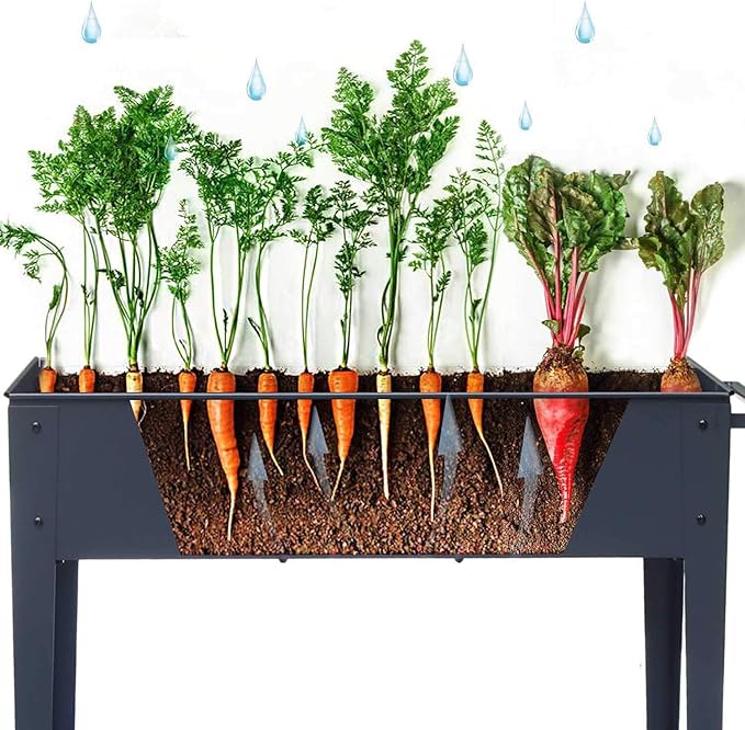 31.5" Tall Raised Garden Bed with Wheels, Extra 15.7" W Planter Box (400 lbs Loads) with Storage Shelf & Handle,Heavy Duty Metal Garden Planter for Vegetables, Herbs & Flowers, Patio & Balcony