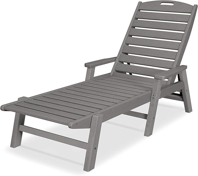 POLYWOOD NCC2280GY Nautical Arms Chaise, Slate Grey