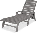 POLYWOOD NCC2280GY Nautical Arms Chaise, Slate Grey