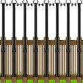 AILBTON 4.8Ft String Light Poles 8 Pack,Light Poles for Outside Lights,Outdoor with Fence Brackets Hanging Lights,Metal Stand Deck Patio Backyard