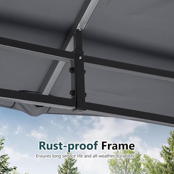 MASTERCANOPY Outdoor Garden Gazebo for Patios with Stable Steel Frame and Netting Walls (9x9,Dark Gray)