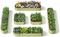 6-Pack 18” Tall Galvanized Raised Garden Beds – New Home Garden Layout, Fits 300 Sq Ft Backyard, 10x2x1.5 & 4x4x1.5 ft Metal Planter Raised Beds Set for Vegetable, Herb & Flower - Moss Green