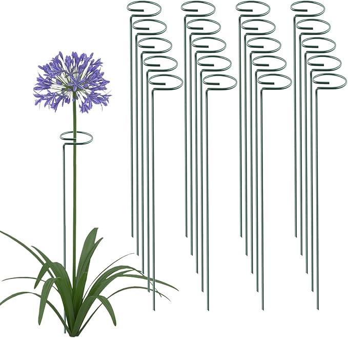 24 Inch 20 Packs Plant Support Stakes, Garden Single stemmed Plant Support Hoops Plant Prop for Flowers Orchid Tomatoes Peony Lily Rose Gladiolus (24 inch)