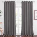 NICETOWN Blackout Gray Curtain 110 inch Length, Grommet Extra Long Thermal Curtain Room Darkening Window Treatment for Living Room/Sliding Door, W66 x L110, 1 Panel